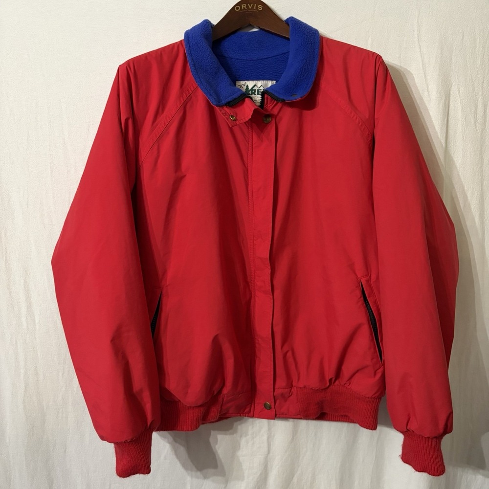 90s REI Fleece Pile‎ Lined Bomber Gore-Tex Coat Women Sz 16 US Made Waterproof